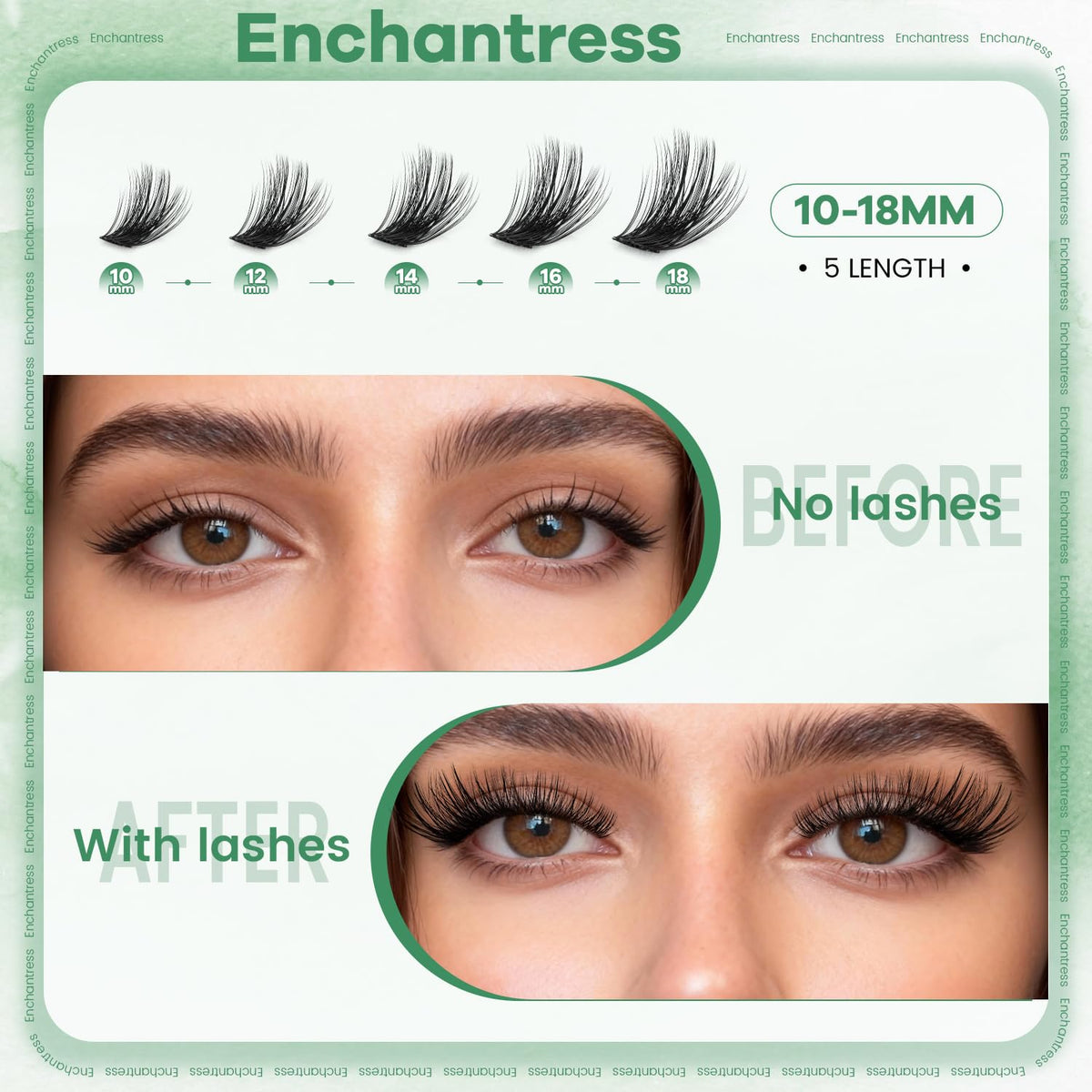 VLVLOCK close-up of 10–18mm lash clusters texture and blend