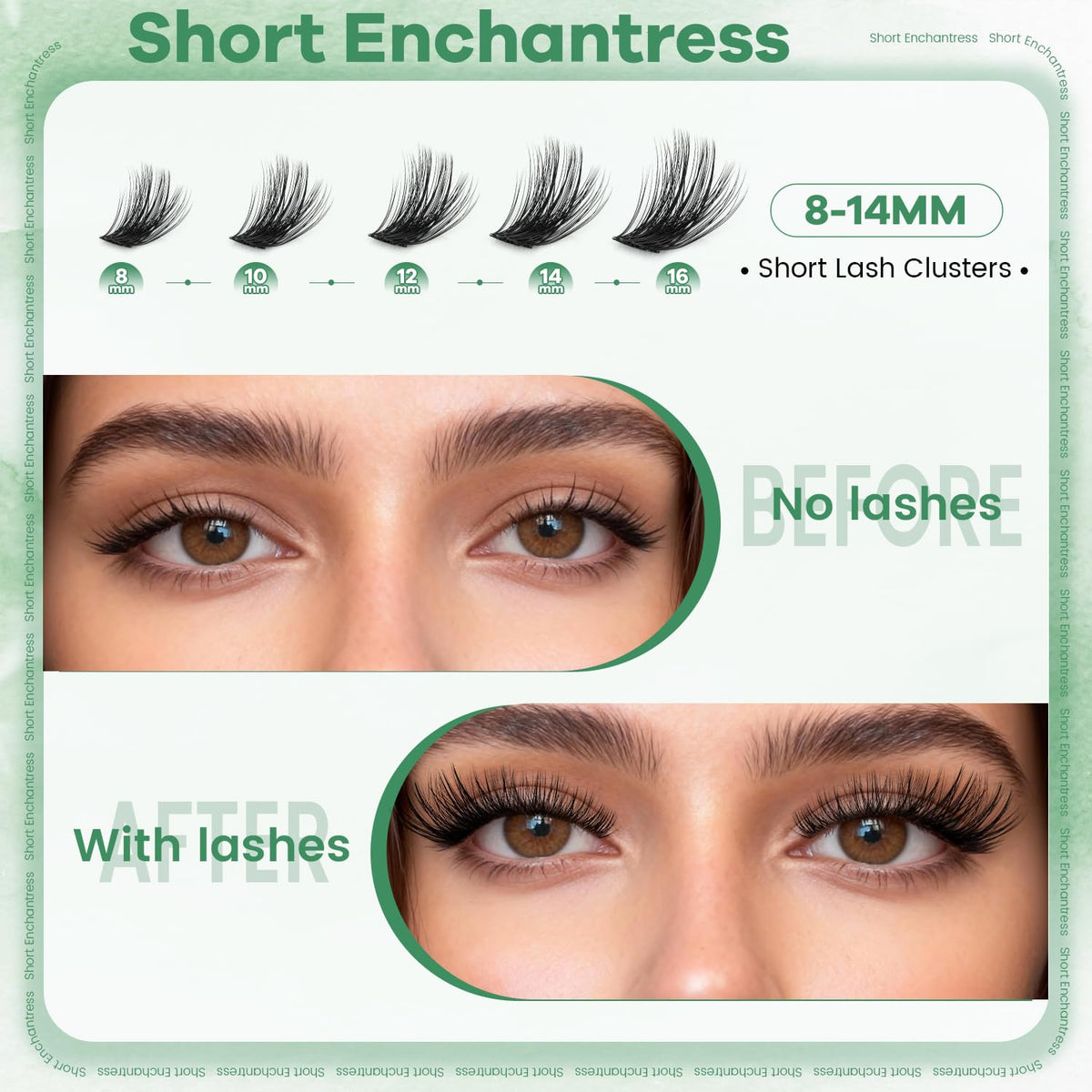 VLVLOCK close-up of short lash clusters highlighting soft tapered fibers
