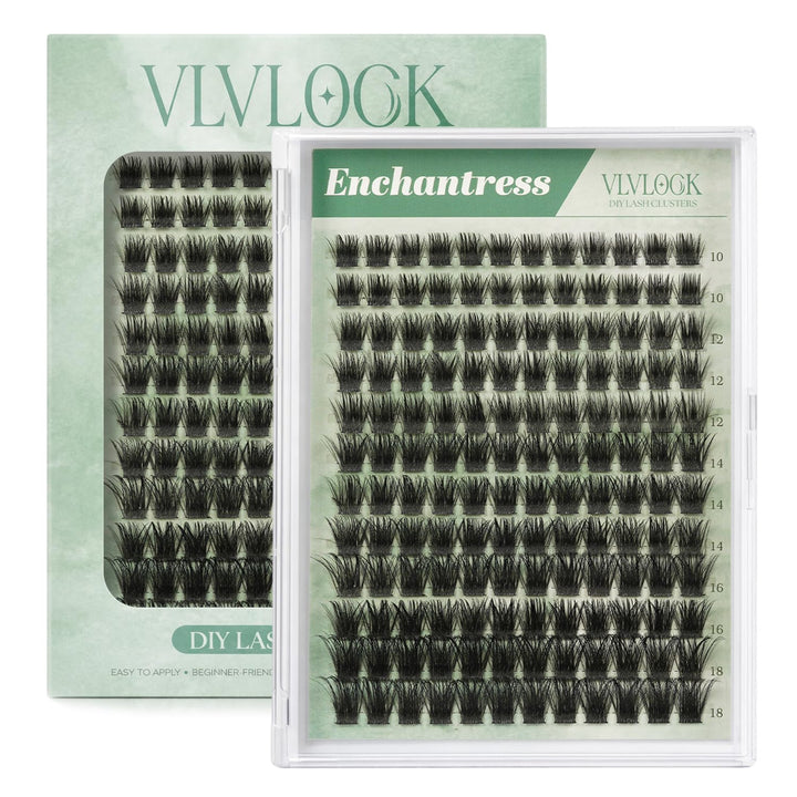 VLVLOCK Enchantress front packaging showing mixed 10–18mm clusters for versatile styling