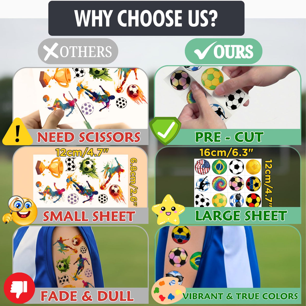VNXCRAFTIES group of kids wearing multiple soccer tattoos enjoying a birthday celebration