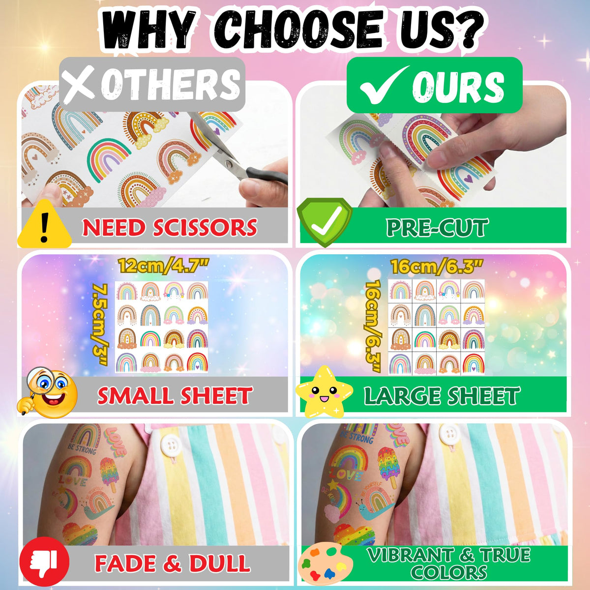 VNXCRAFTIES children wearing tattoos smiling, demonstrating playful party advantage