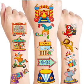 VNXCRAFTIES front packaging showing 96 circus temporary tattoos for party favors