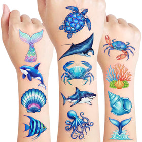 VNXCRAFTIES front packaging showing 96 ocean tattoos and clear contents
