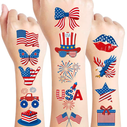 VNXCRAFTIES front packaging showing patriotic tattoo pack for easy party use