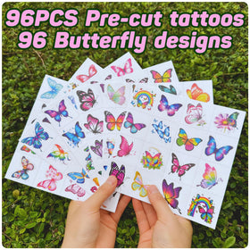 VNXCRAFTIES kids at a birthday party wearing butterfly tattoos and smiling