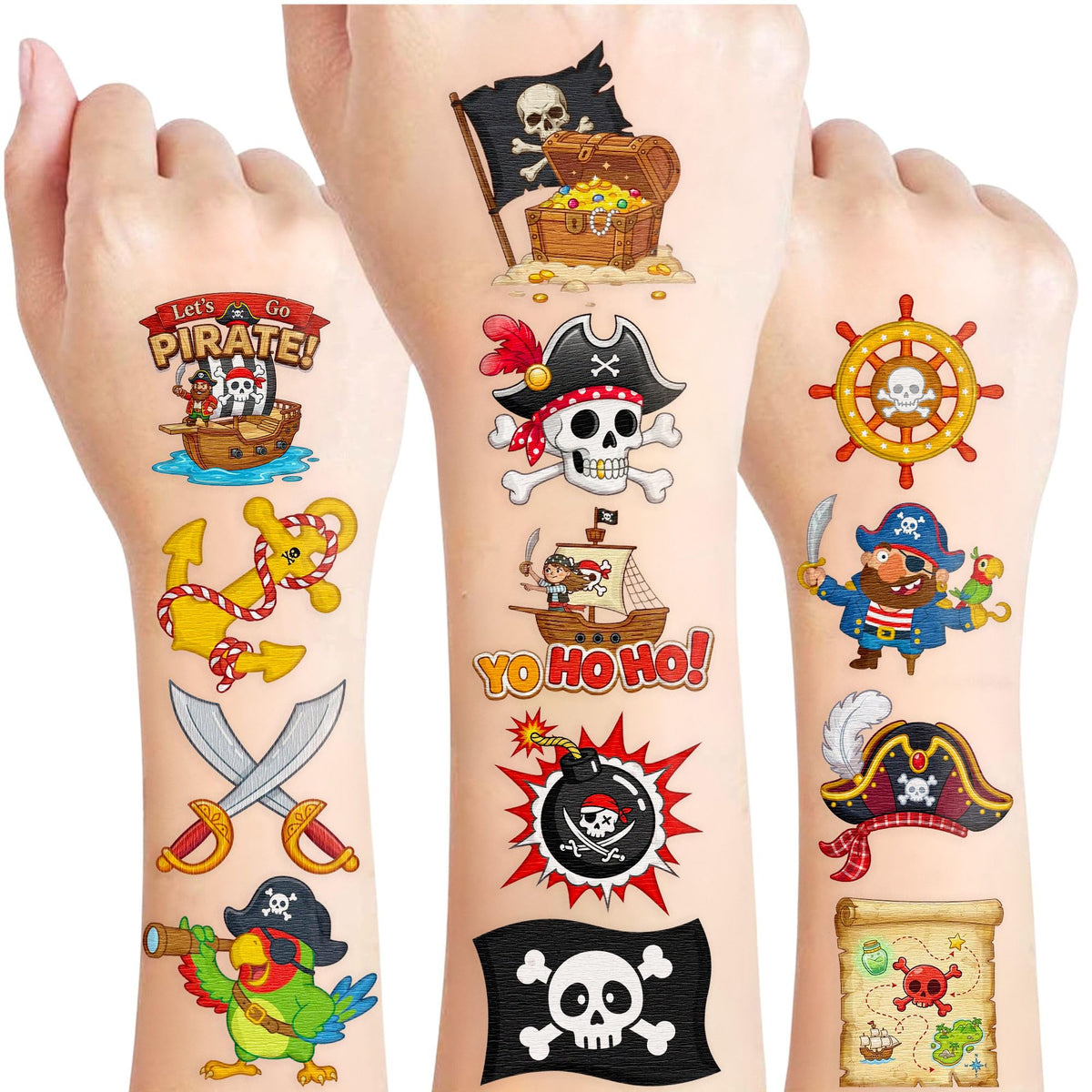 VNXCRAFTIES front packaging showing 96 pirate tattoo designs and easy use
