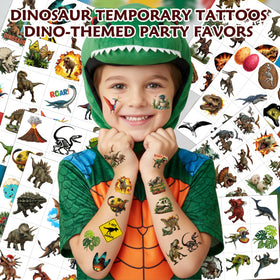 VNXCRAFTIES close-up of a tattoo sheet highlighting pre-cut dinosaur graphics and detail