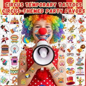 VNXCRAFTIES close-up sheet of clown and circus designs showing clear colors