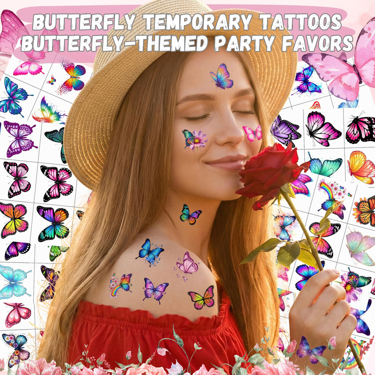 VNXCRAFTIES close-up sheet displaying diverse butterfly designs for creative play