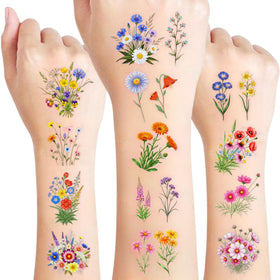 VNXCRAFTIES front package showing full wildflower tattoo set for easy gifting
