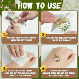 VNXCRAFTIES floral tattoos placed in party favor bags ready for guests