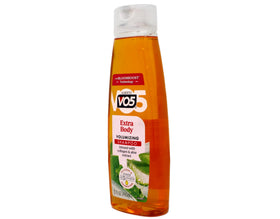 VO5 bottle in shower setting illustrating everyday use for added bounce