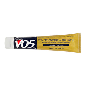 VO5 front packaging 1.5 oz tube showing label and size, conveys portable shine boost