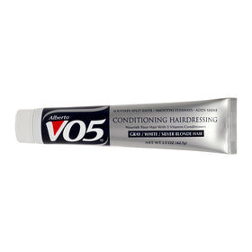 VO5 front packaging of conditioning hairdressing showing size and product benefit