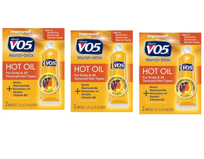 VO5 front packaging showing tubes and brand, highlights convenience