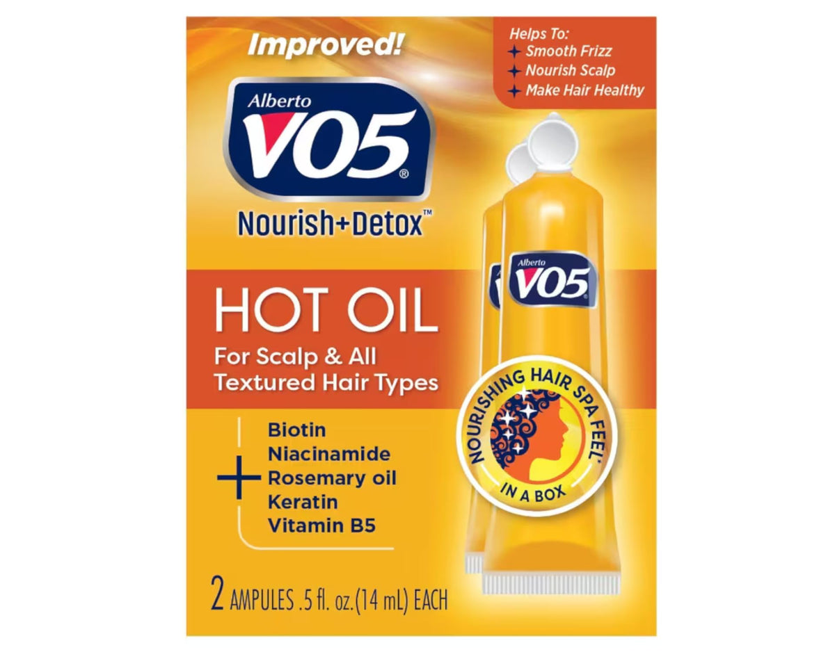 VO5 close-up of single vial label and nozzle for easy application