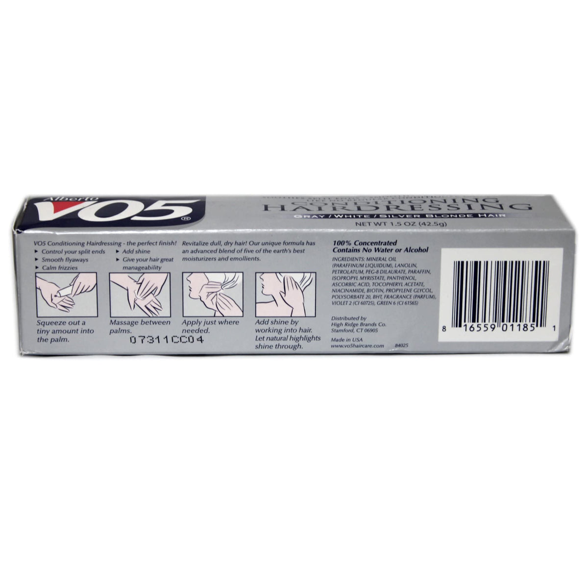 VO5 cream texture closeup showing concentrated, non-greasy formula