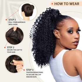 VOBJIKAZE model wearing ponytail side profile for instant volume