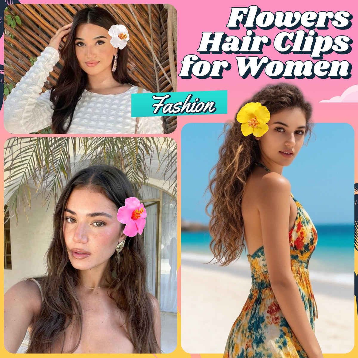 VOBOBE hair clip worn at the beach shows secure styling and vacation-ready appeal