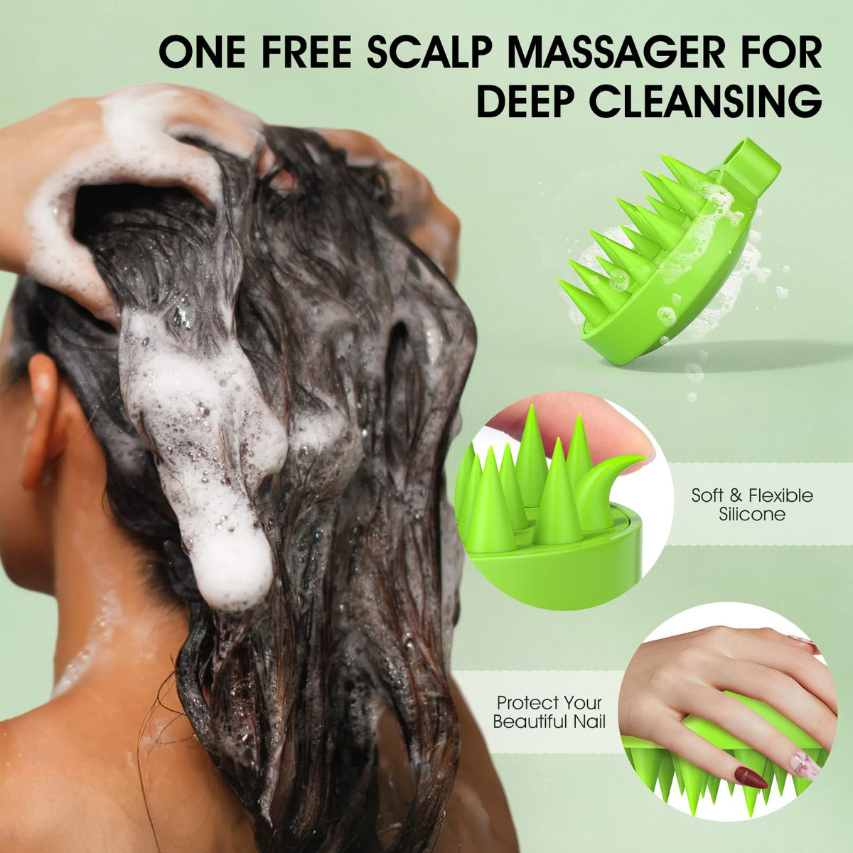 VOERUY lifestyle shower scene depicting at-home scalp spa for relaxing, clarifying results