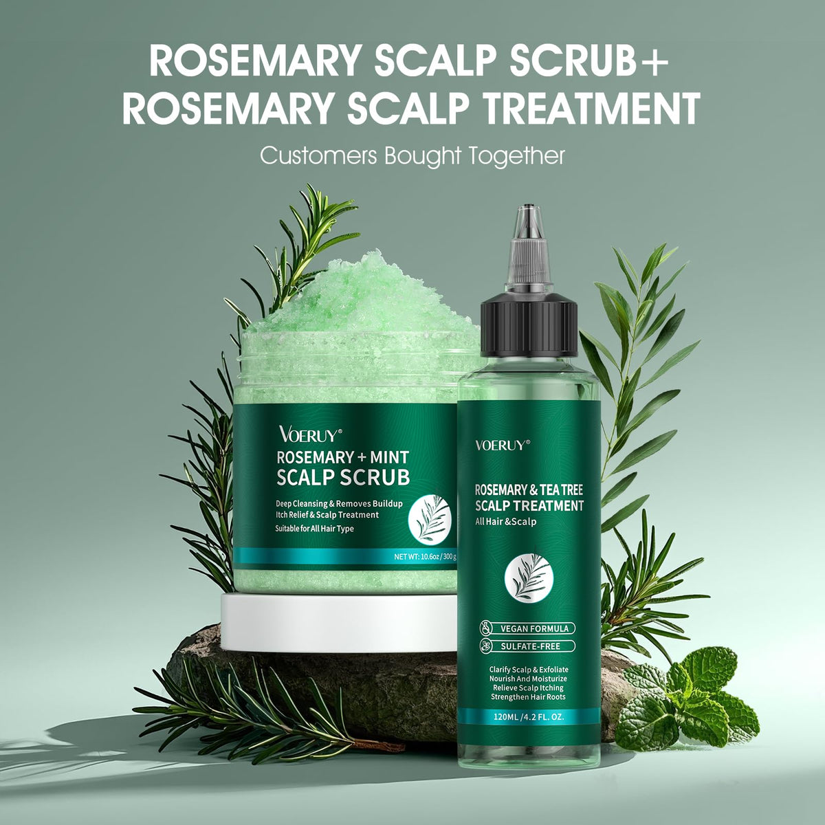 VOERUY packaging label highlighting plant-based, vegan, silicone-free formula