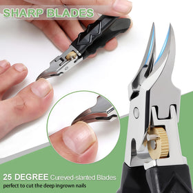 VOGARB close-up of slanted curved blade, precise ingrown trimming benefit