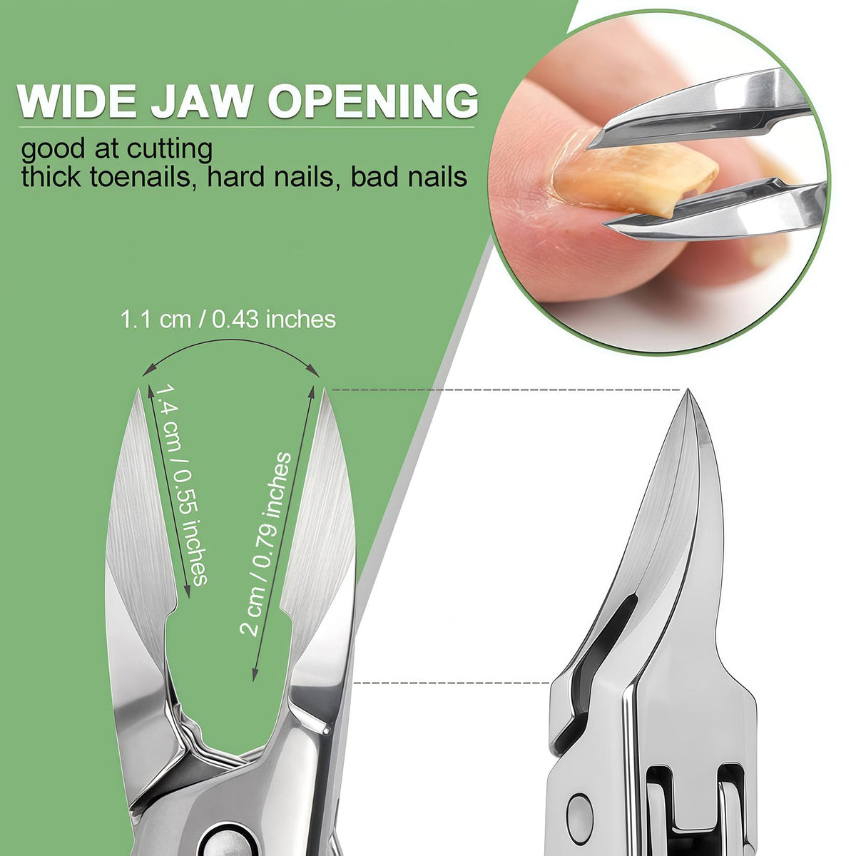 VOGARB wide jaw open angle, cleaner larger-bite cuts benefit