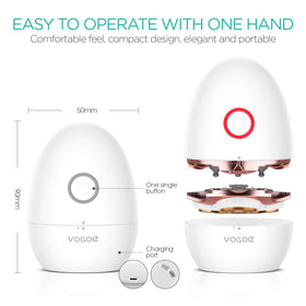 VOGOE ES300 next to charging cable and manual indicating fast-charge and accessory convenience