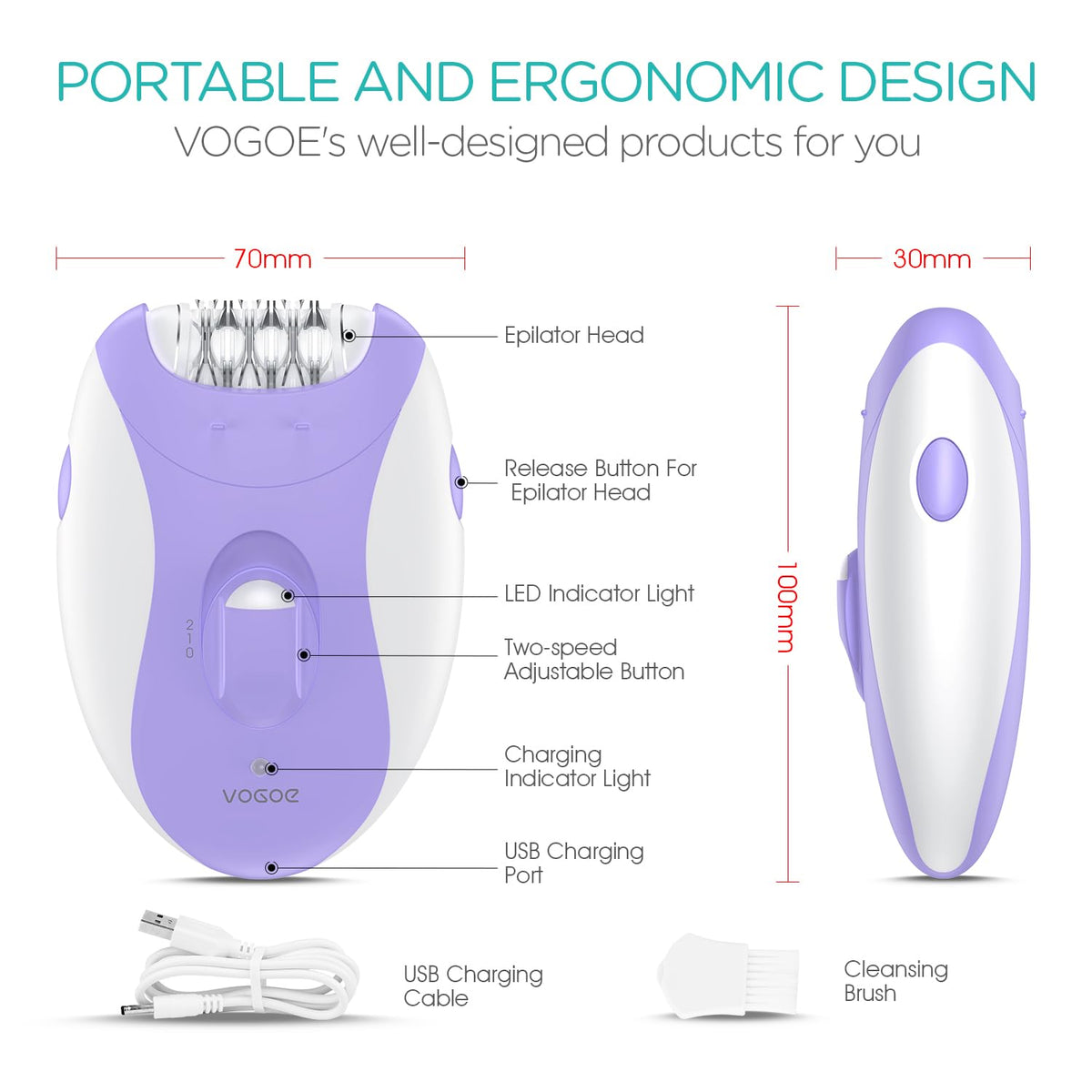 VOGOE placed on bathroom counter in lifestyle setting for daily routine ease