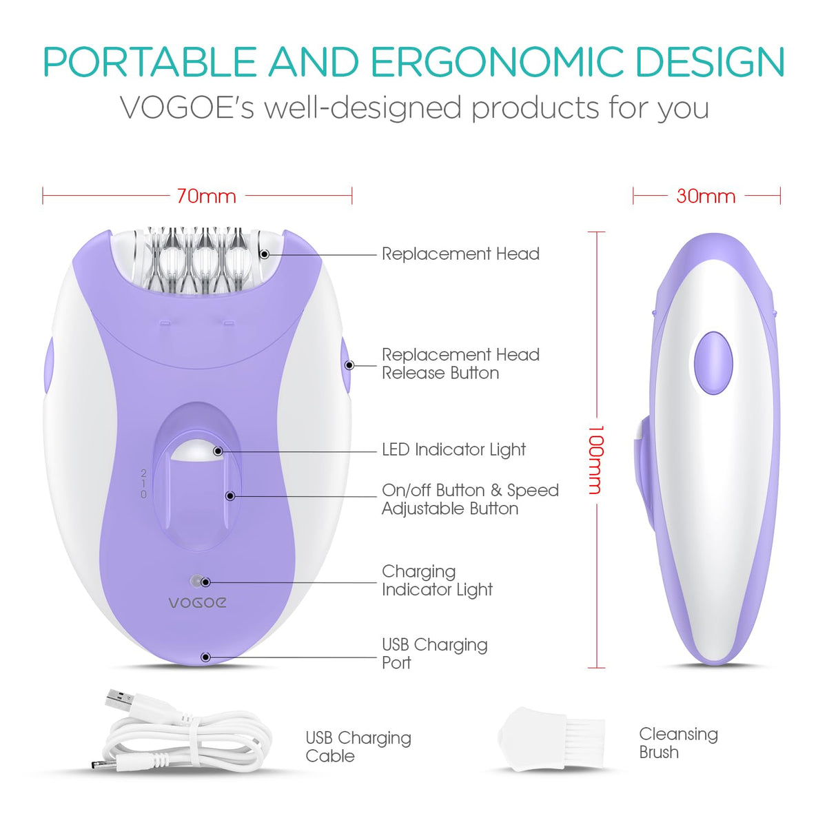 VOGOE being used on a leg showing effective hair removal benefit