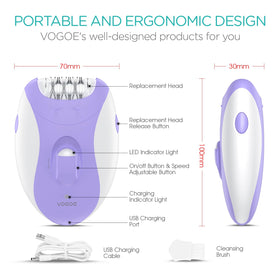 VOGOE being used on a leg showing effective hair removal benefit