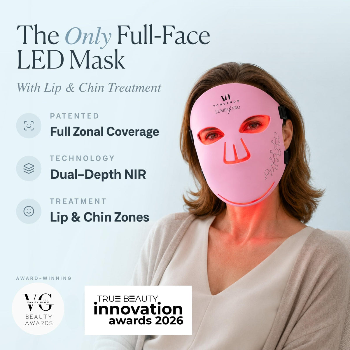 VogueNow side profile highlighting ergonomic contour for better fit benefit