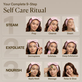 VogueNow jade roller and jelly mask displayed to enhance product absorption and calm skin