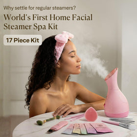 VogueNow towel warming chamber open with warm towels for soothing post-steam comfort