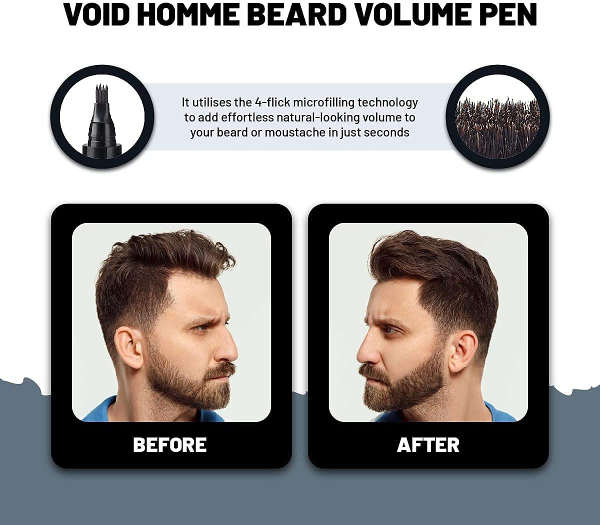 VOID Homme close up of pencil tip for precise hairlike strokes