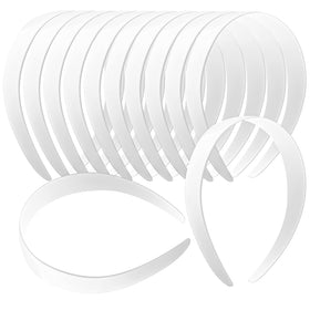 VOKOY front view pack of 12 white headbands showing clean finish and convenience