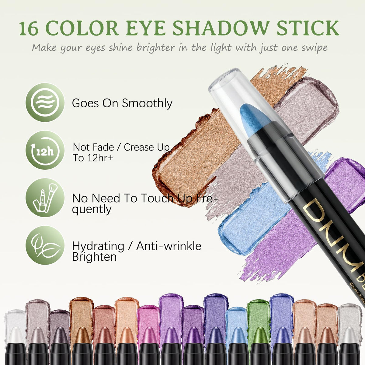 VolksRose applying to lid demonstrating easy, precise application for fast looks