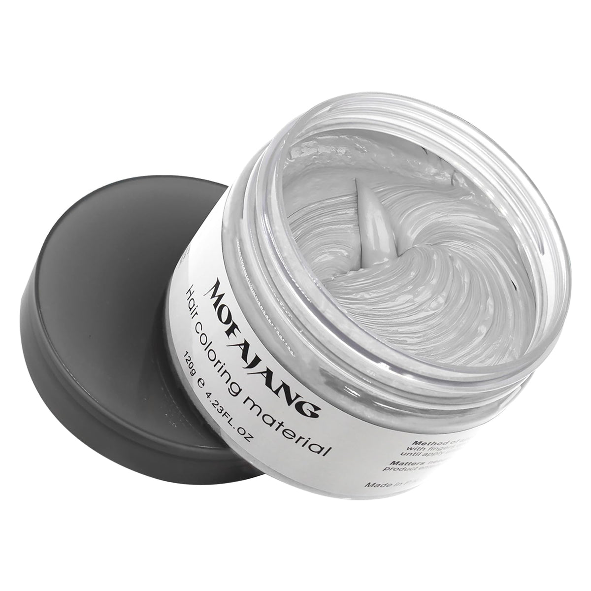 VOLLUCK model at a party with silver-grey hair showcasing bold temporary color