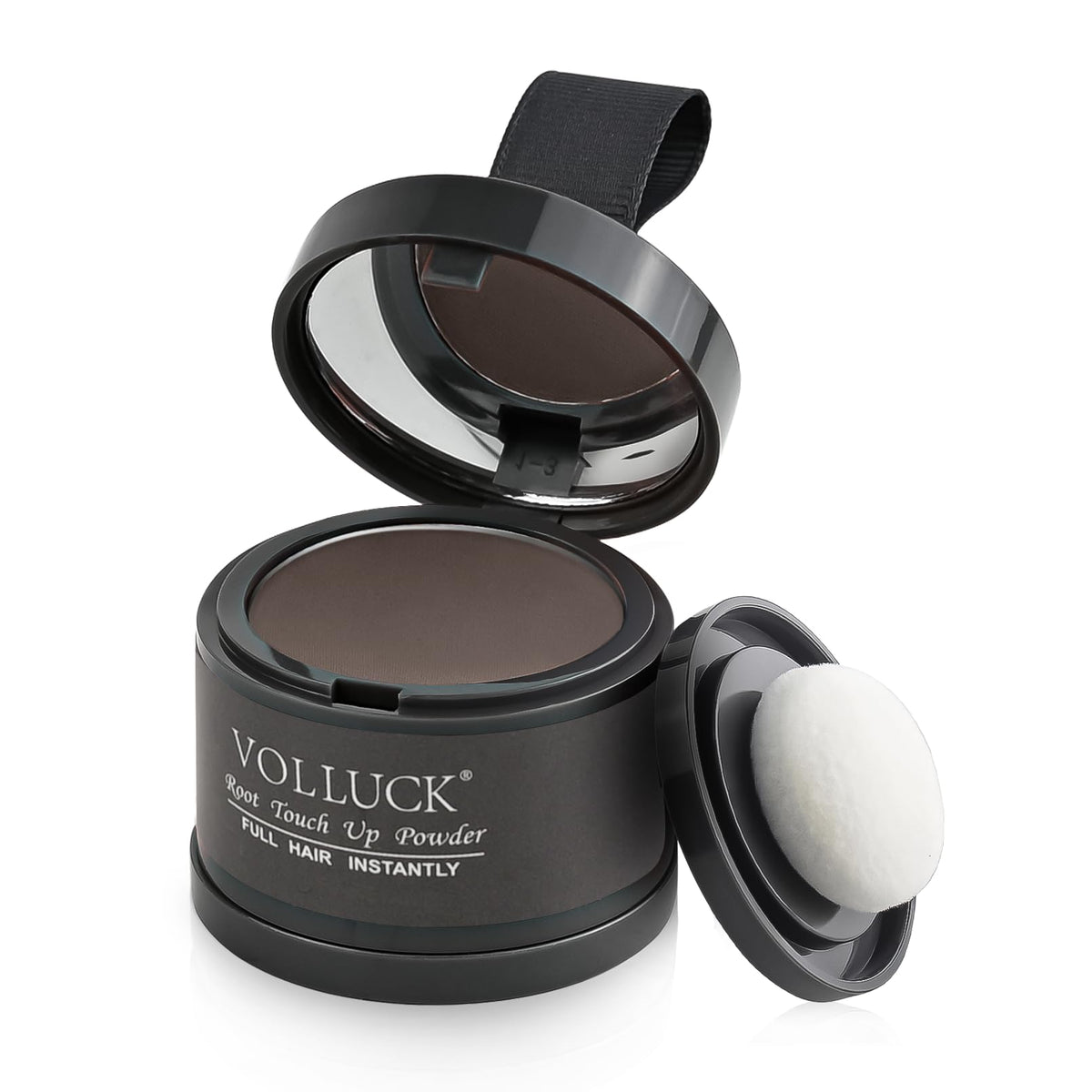 VOLLUCK front packaging showing medium brown shade and compact finish for instant root cover