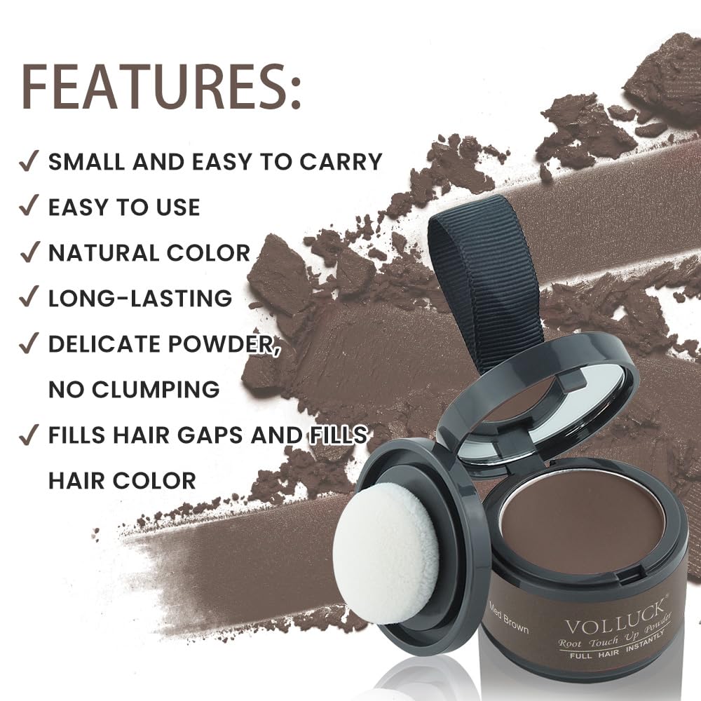 VOLLUCK compact on bathroom counter indicating easy touch-ups while traveling