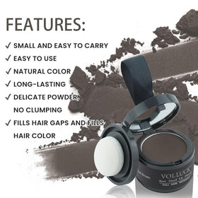 VOLLUCK woman using compact in a handbag showing easy touch-up while traveling