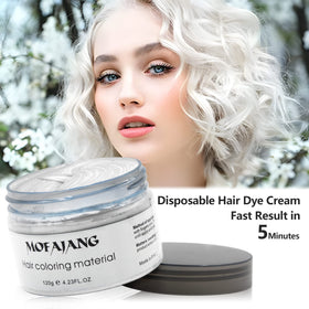 VOLLUCK pigment close-up demonstrating ash-white color payoff for bold temporary looks
