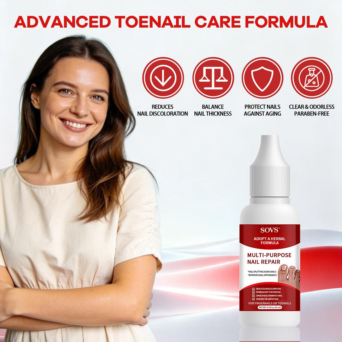 Close-up of Voltixyn formula on a toenail showing texture and fast absorption benefit