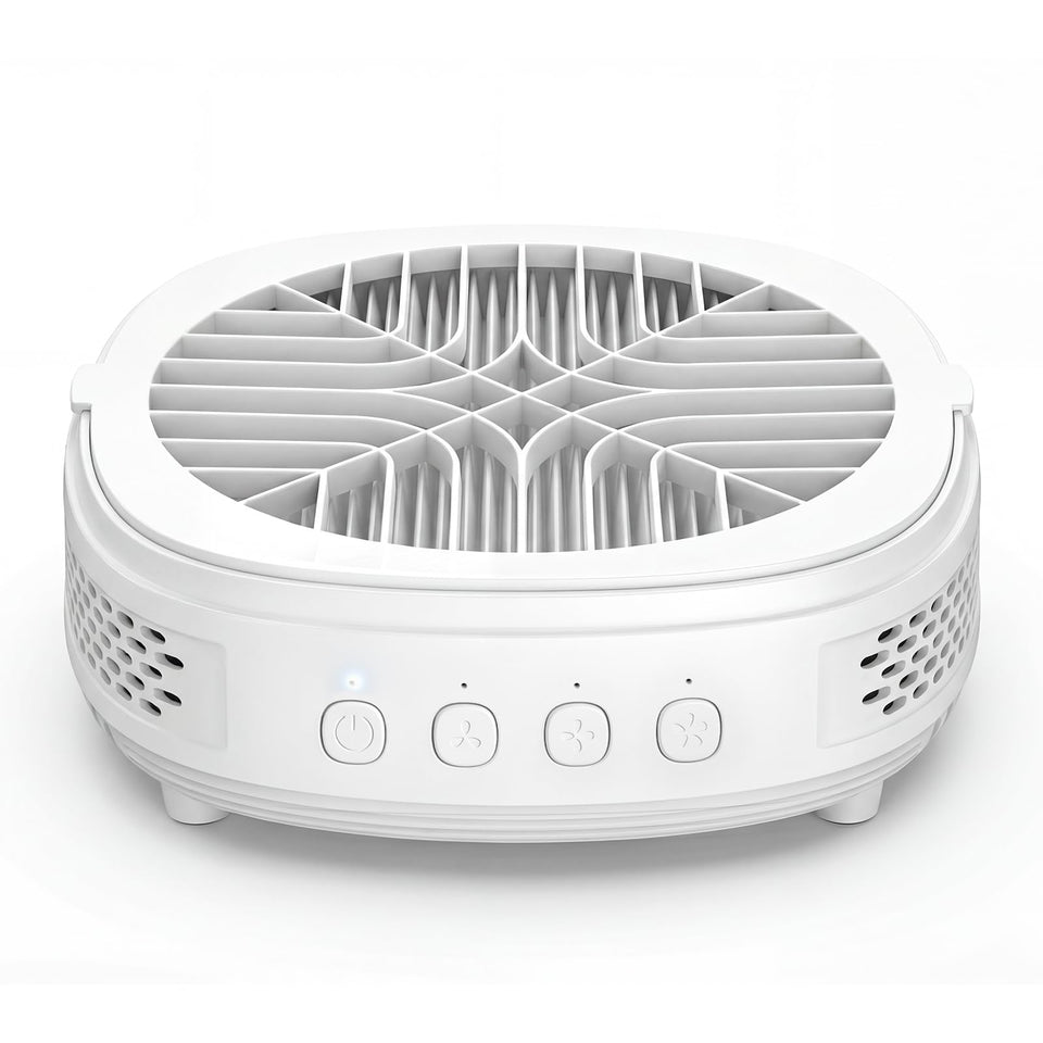 voltrish front view on table showing compact design and improved workspace cleanliness