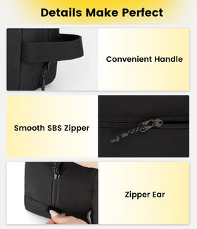 Vorspack hanging on bathroom hook for hands-free access and quick organization