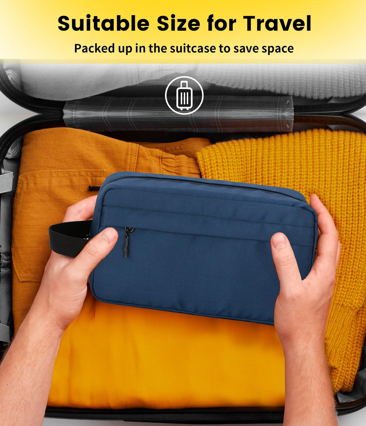Vorspack inside a packed suitcase illustrating tidy storage and travel readiness