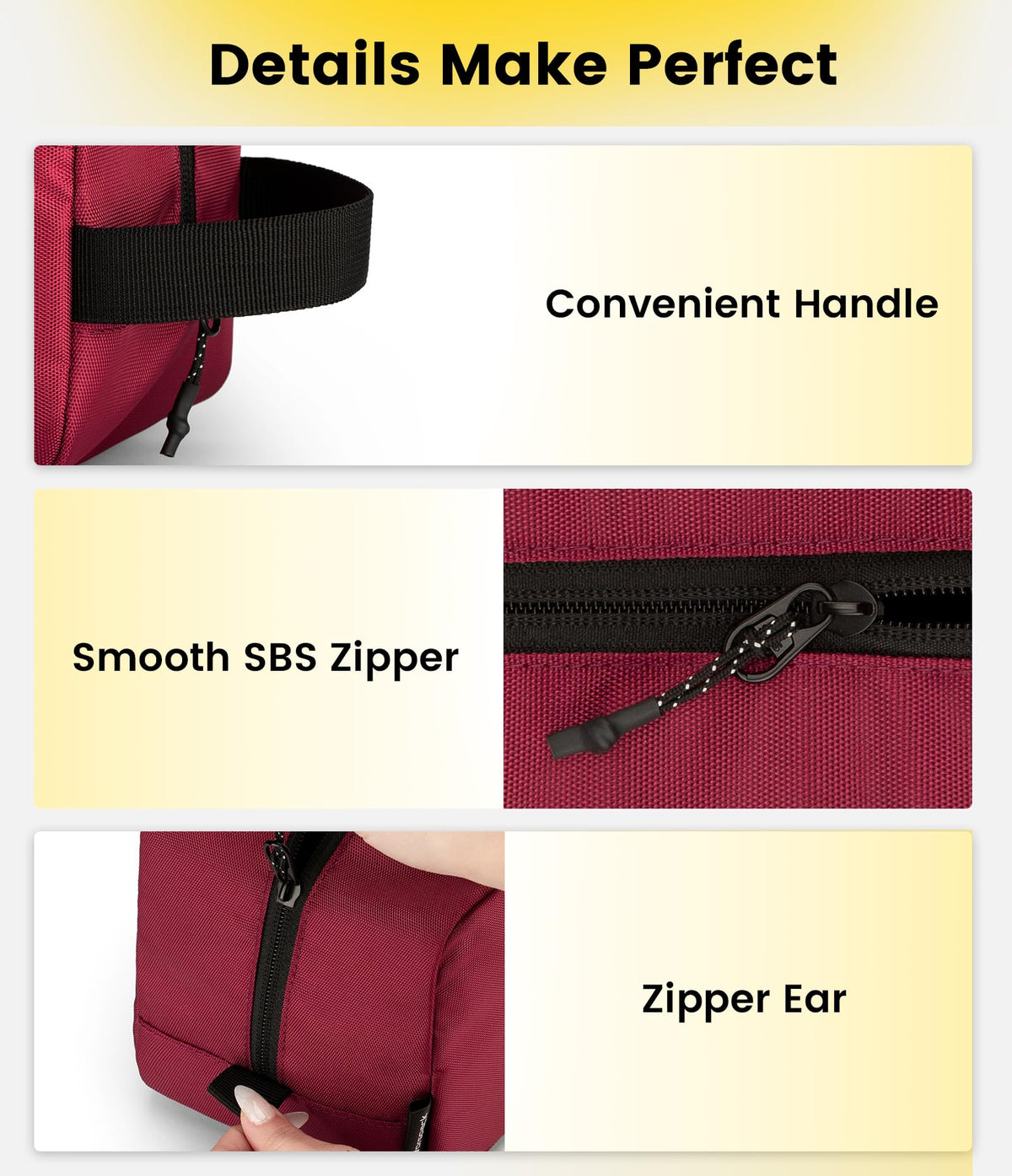 Vorspack size comparison with toiletries showing scale benefit: fits travel essentials