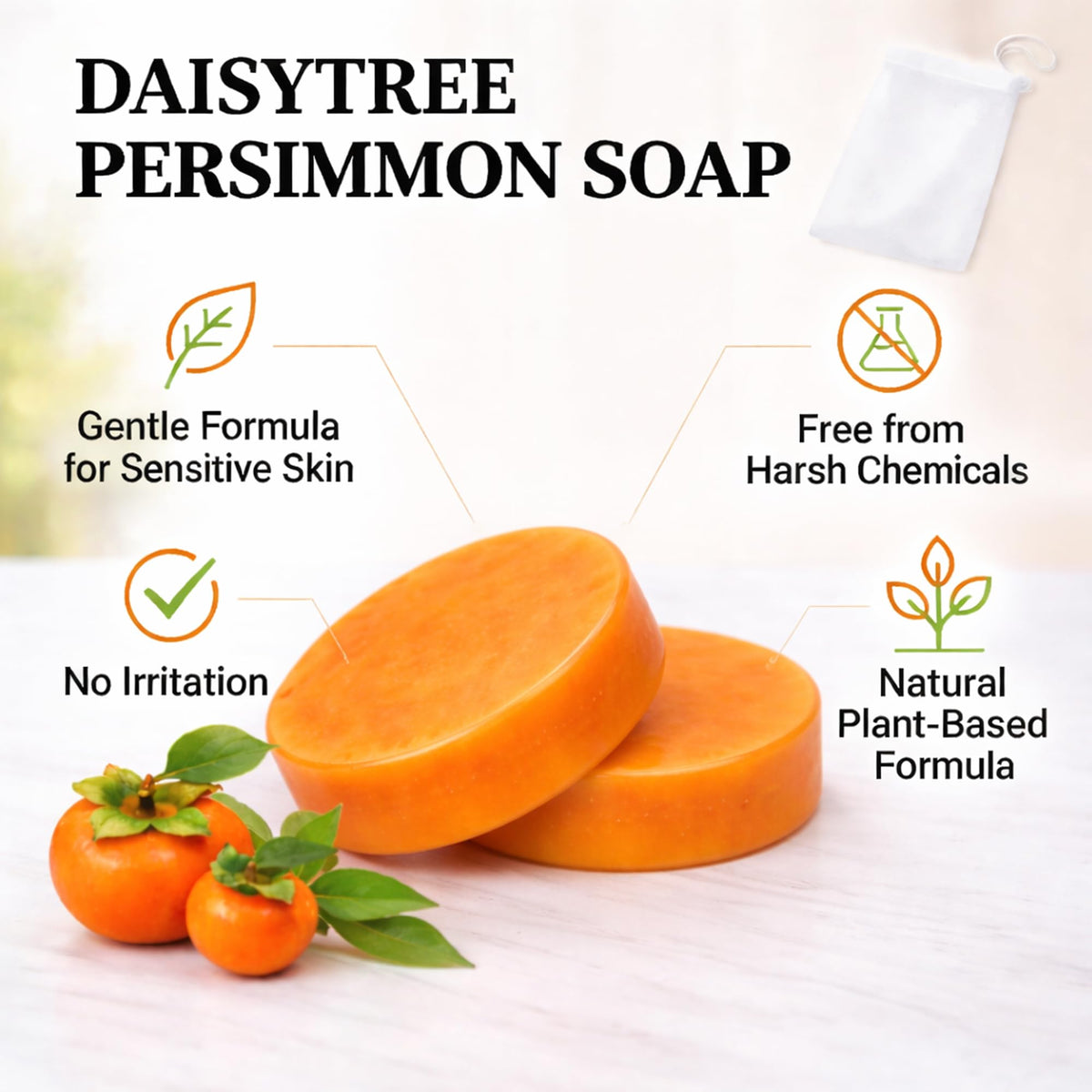 VOSETOKELA label highlighting green tea and persimmon ingredients