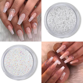 VOTACOS charms placed on acrylic nail being secured for durable wear