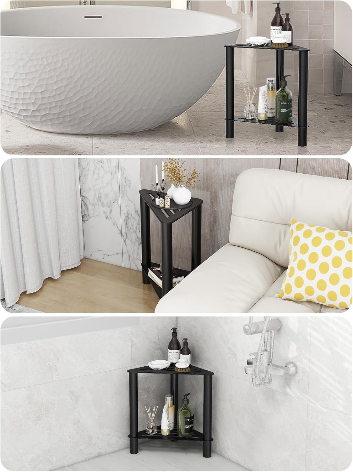 VOTZAAQ lifestyle shot of shaving legs using the stool for safer grooming